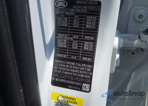 2020 Land Rover Range Rover Evoque S из США, поврежденный, VIN SALZJ2FX3LH026109